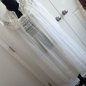 Radcliffe Vintage White Off-the-Shoulder Bishop Sleeve Bridal Gown Set